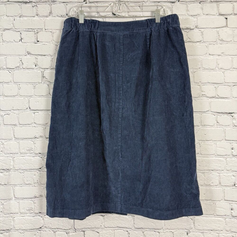 The Vermont Country Store Cotton Corduroy Skirt Womens L Button Front w Pockets - Picture 9 of 12